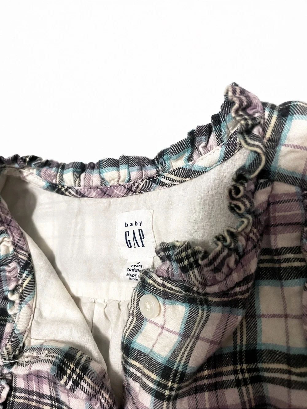 Baby Gap Girls Plaid Ruffle Peplum Tunic Blouse Size 3T